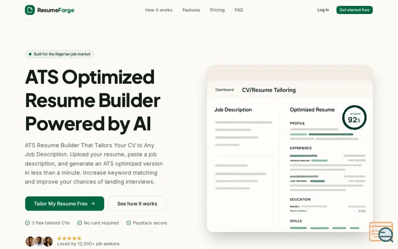 Screenshot of ResumeForge 