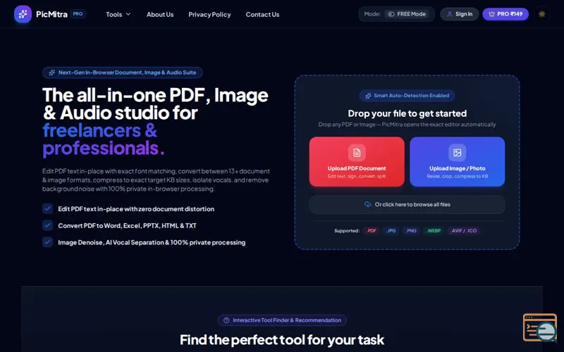 Screenshot of PicMitra