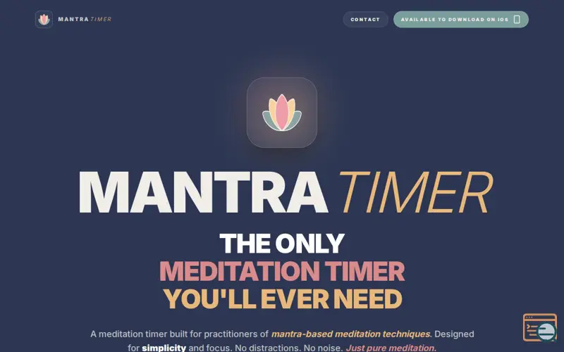 Screenshot of Transcendence: A minimalist meditation timer for effortless, mantra-based practice, a launch using LaunchPanda