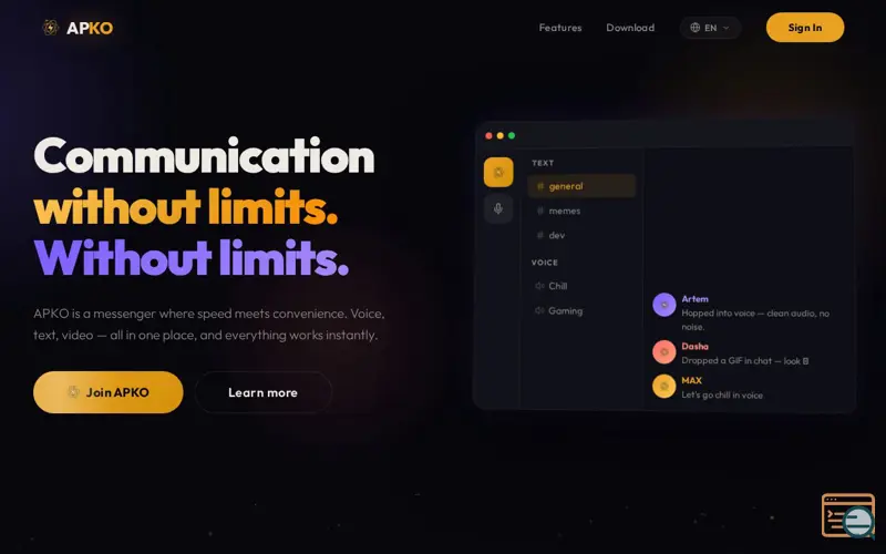 Screenshot of APKO