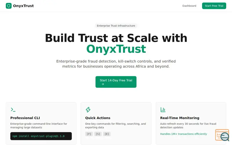 Screenshot of OnyxTrust Core