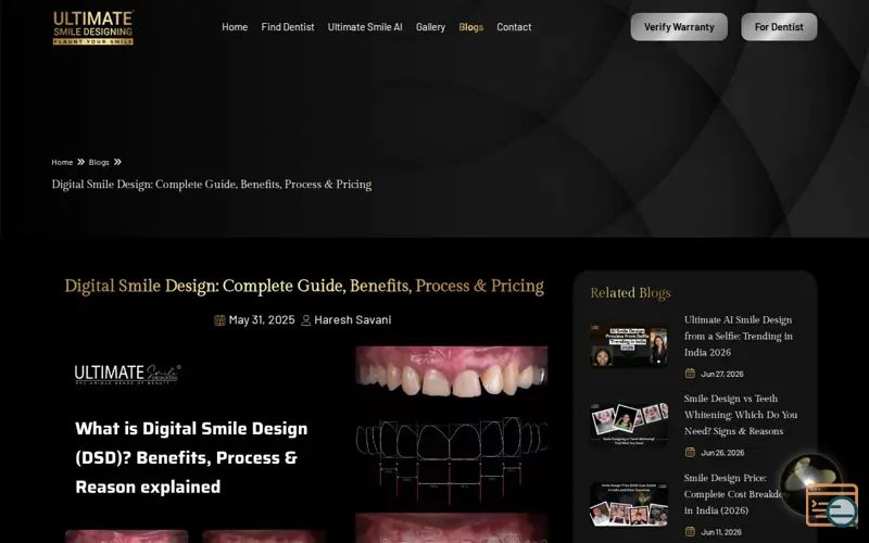 Screenshot of Ultimate Smile Design, a launch using Phusion Passenger