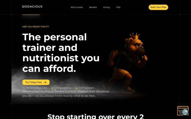 Screenshot of Bodacious — PT & Nutritionist