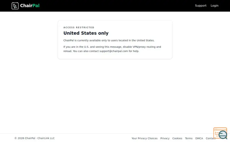 Screenshot of ChairPal