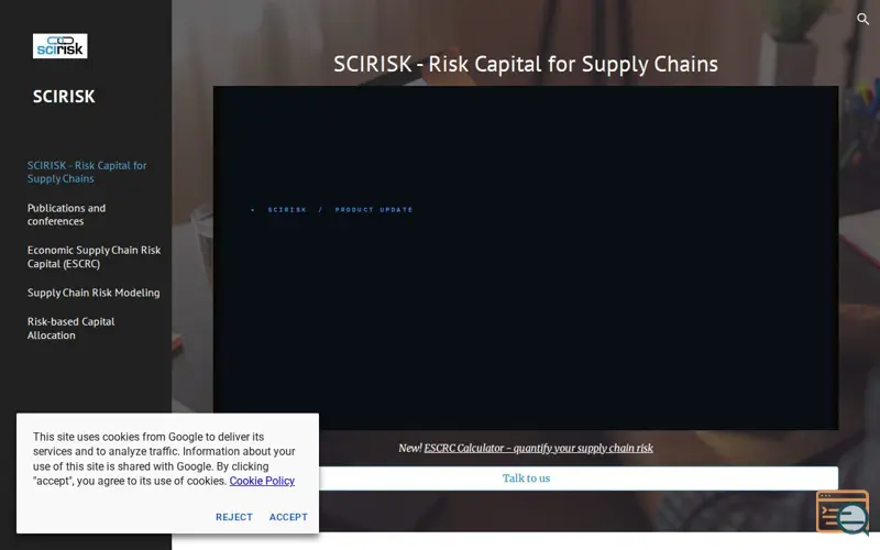 Screenshot of SCIRISK