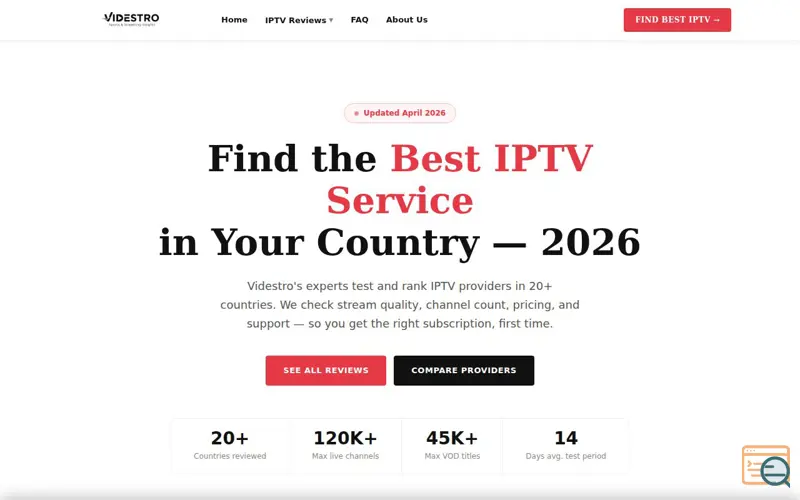 Screenshot of Videstro, a launch using Typed.js