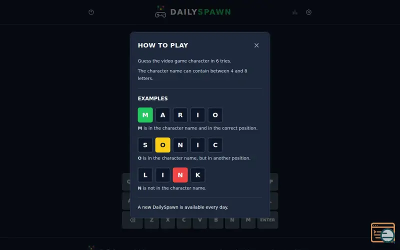 Screenshot of DailySpawn