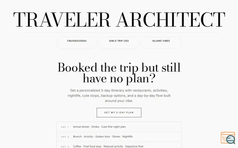 Screenshot of Traveler Architect