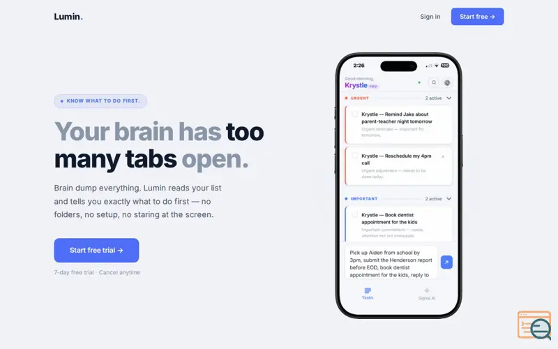 Screenshot of Lumin