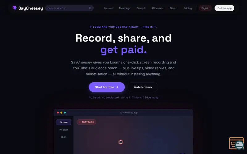 Screenshot of SayCheesey