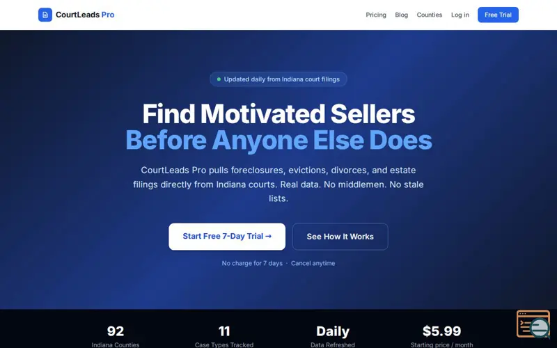 Screenshot of CourtLeads Pro