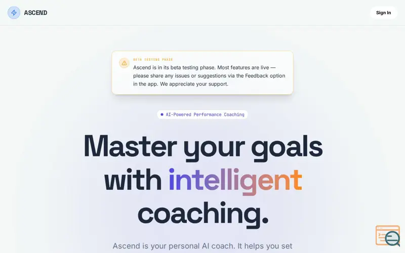 Screenshot of Ascend AI Coach