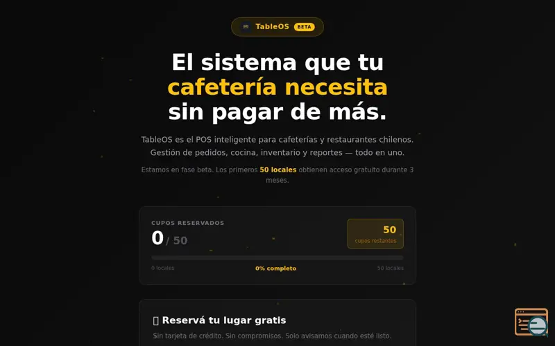 Screenshot of TableOS