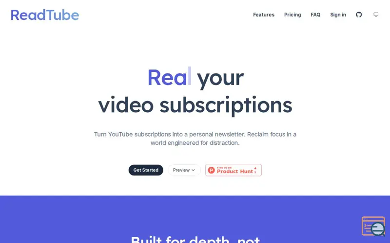 Screenshot of ReadTube