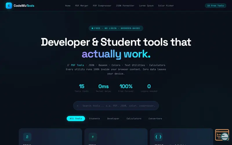 Screenshot of CodeWizTools
