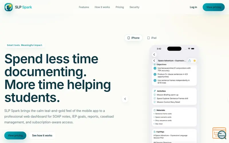 Screenshot of SLP Spark 