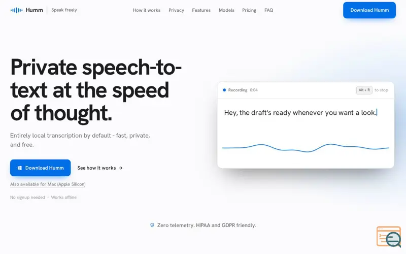 Screenshot of Humm