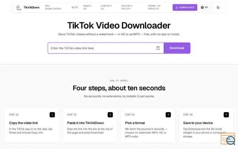 Screenshot of TikTok Video Download Without Watermark 