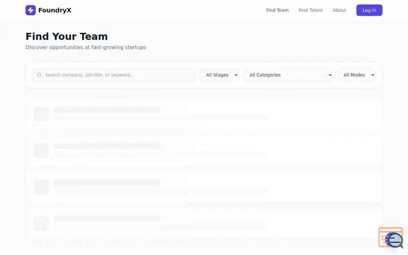 Screenshot of FoundryX