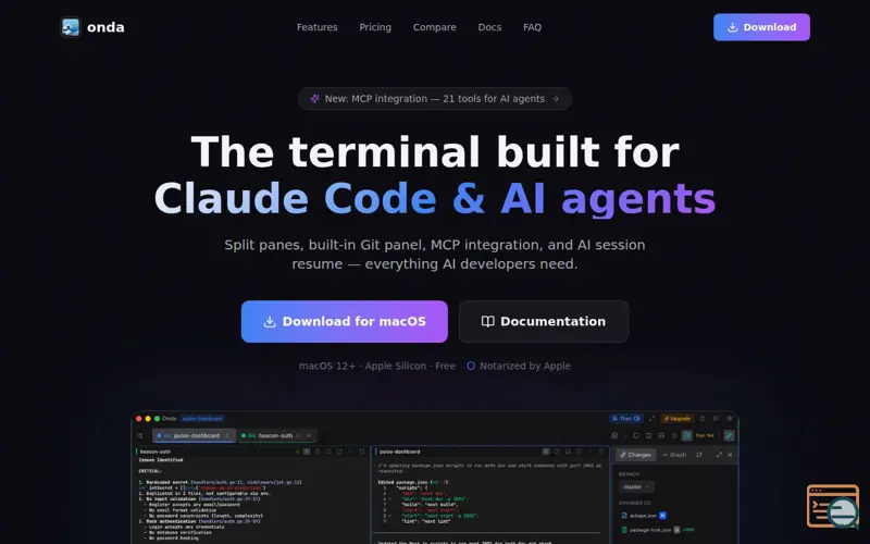 Screenshot of Onda