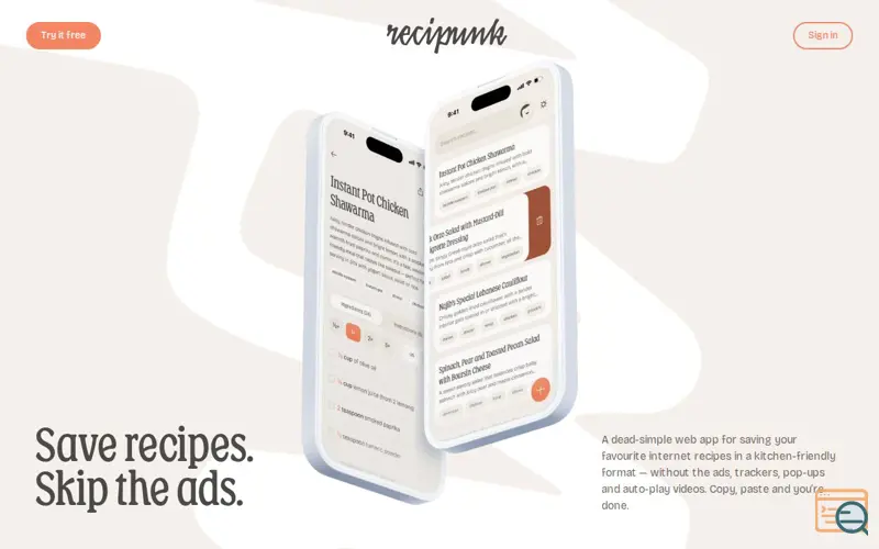 Screenshot of Recipunk