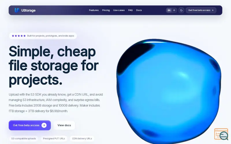 Screenshot of UStorage