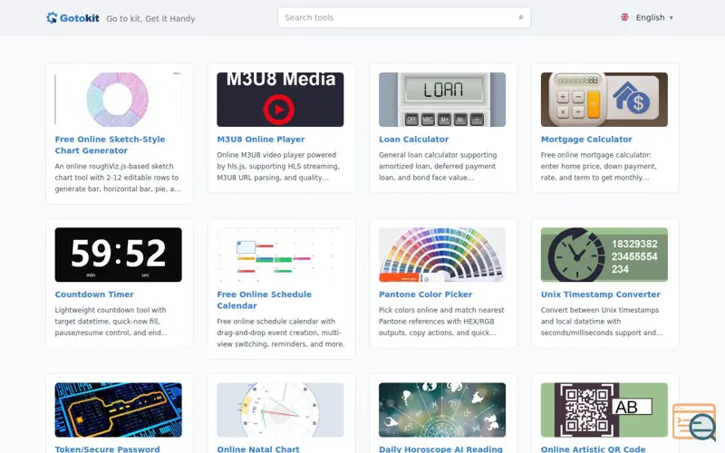 Screenshot of GoToKit.cc |Free Toolkit & No Signup