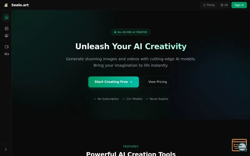 Screenshot of Sealo - AI Image & Video Studio