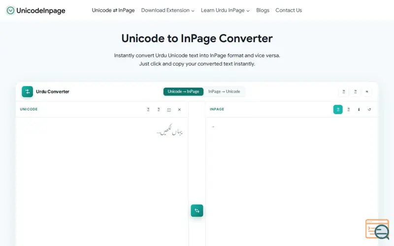 Screenshot of Ai Powered Unicode to Inpage Converter