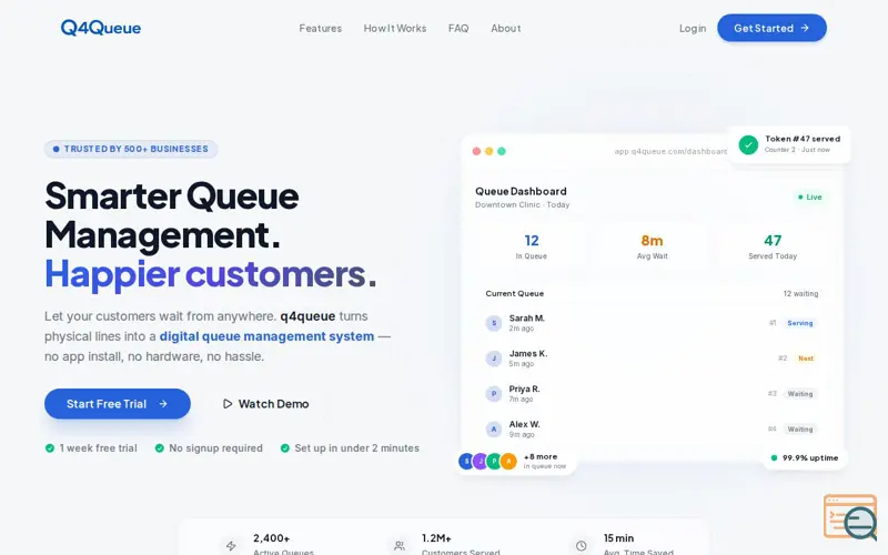 Screenshot of Q4Queue