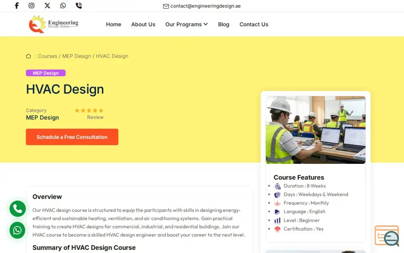 Screenshot of HVAC technician training