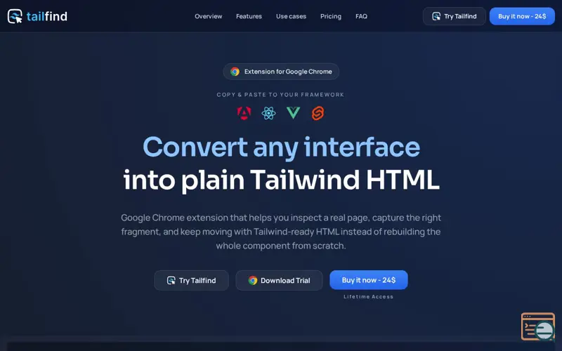 Screenshot of Tailfind
