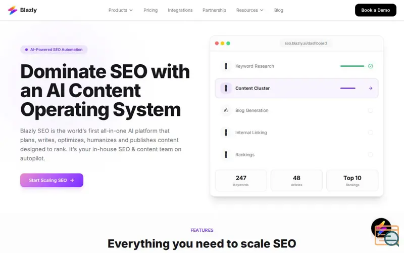 Screenshot of Blazly SEO