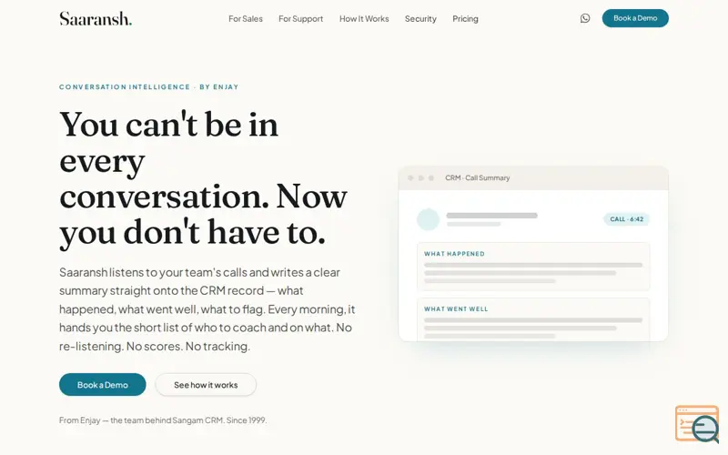 Screenshot of Saaransh