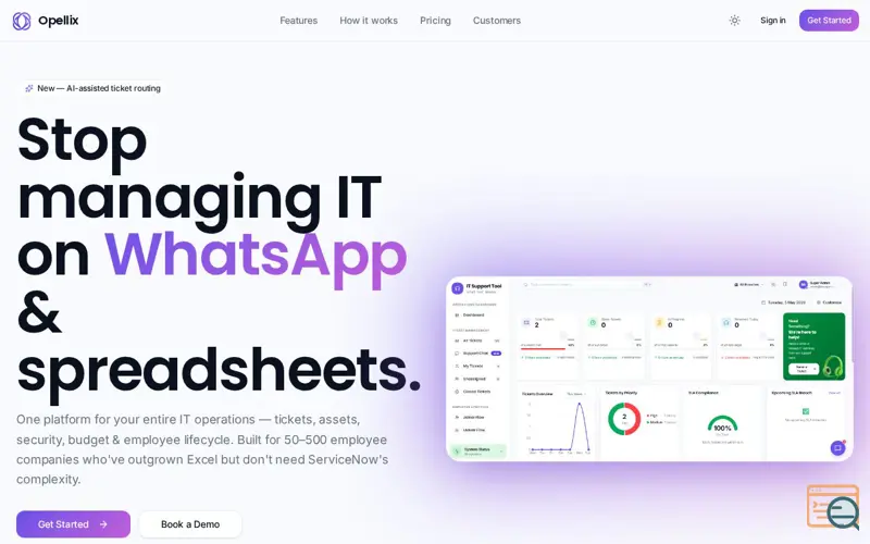 Screenshot of Opellix — Ops on Autopilot