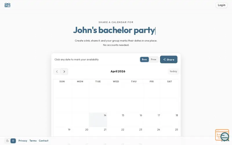 Screenshot of OurCalendar
