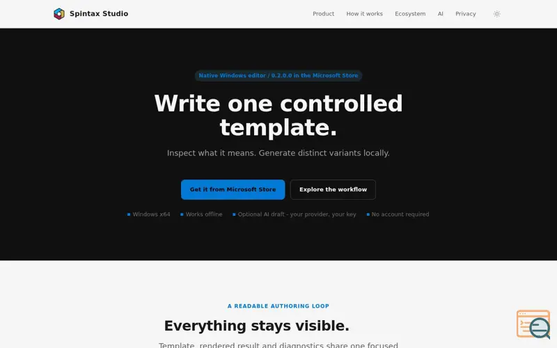 Screenshot of Spintax Studio