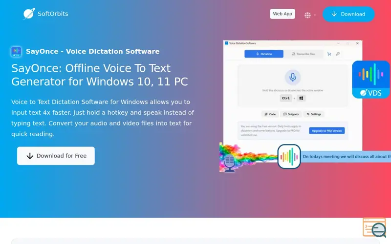 Screenshot of SayOnce