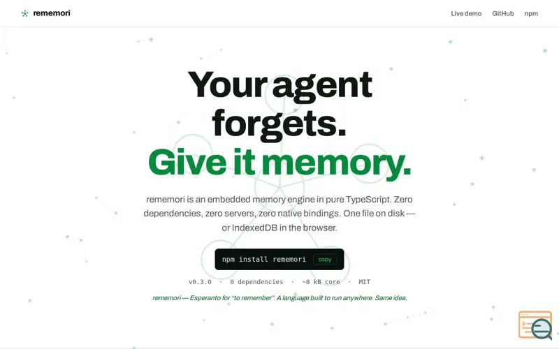 Screenshot of Rememori