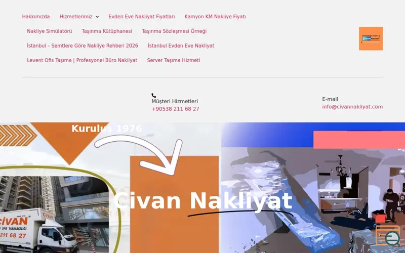 Screenshot of Civan Nakliyat - İstanbul Nakliye 