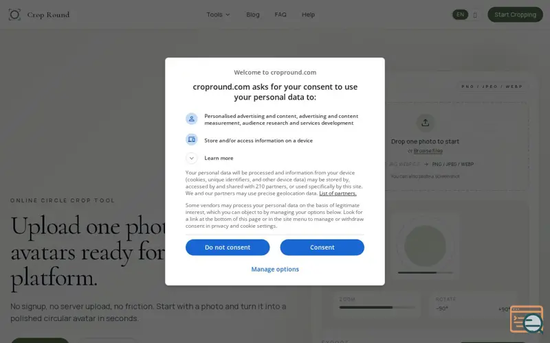 Screenshot of Circle Crop