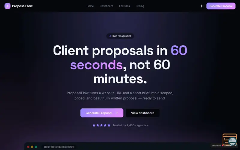 Screenshot of ProposalFlow