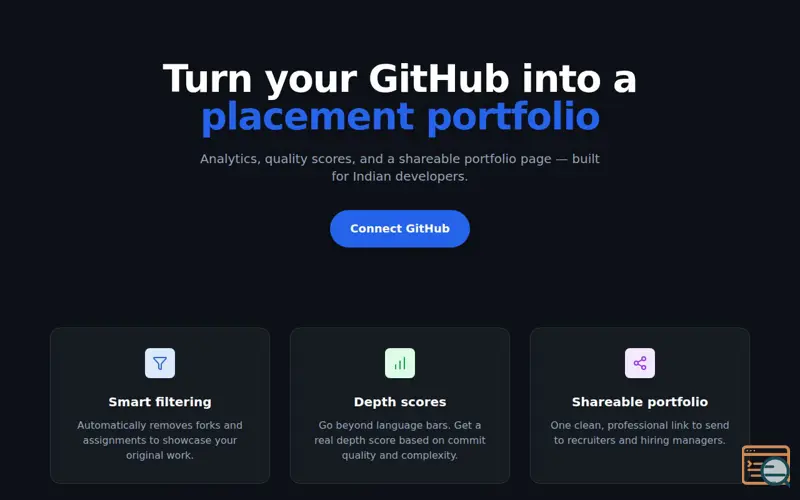 Screenshot of Gitfolio