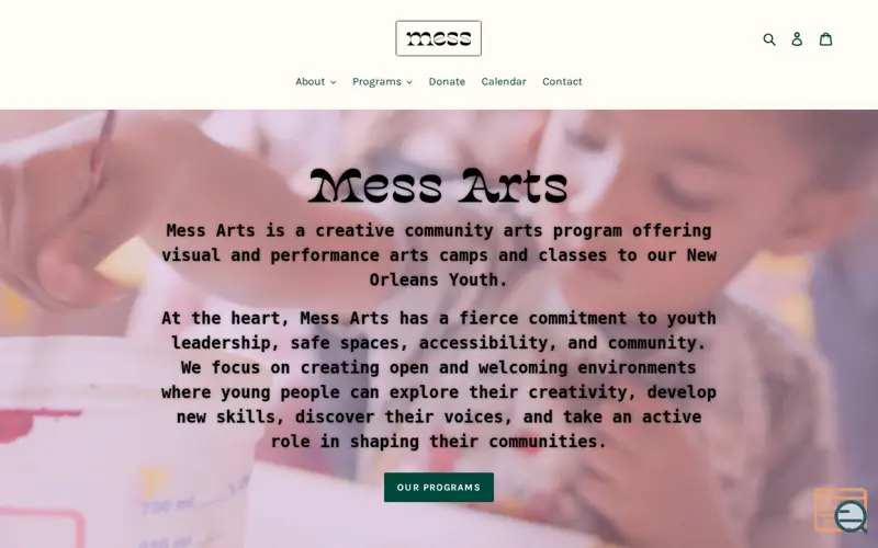 Screenshot of Mess Arts