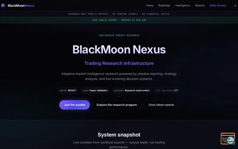 Screenshot of BlackMoon Nexus