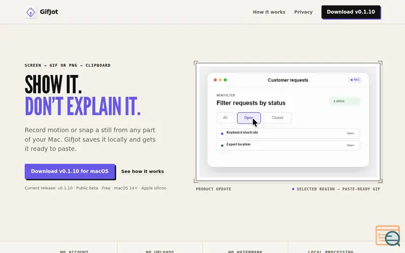 Screenshot of Gifjot