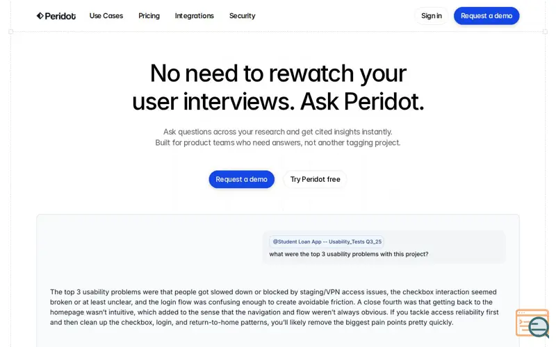 Screenshot of Askperidot