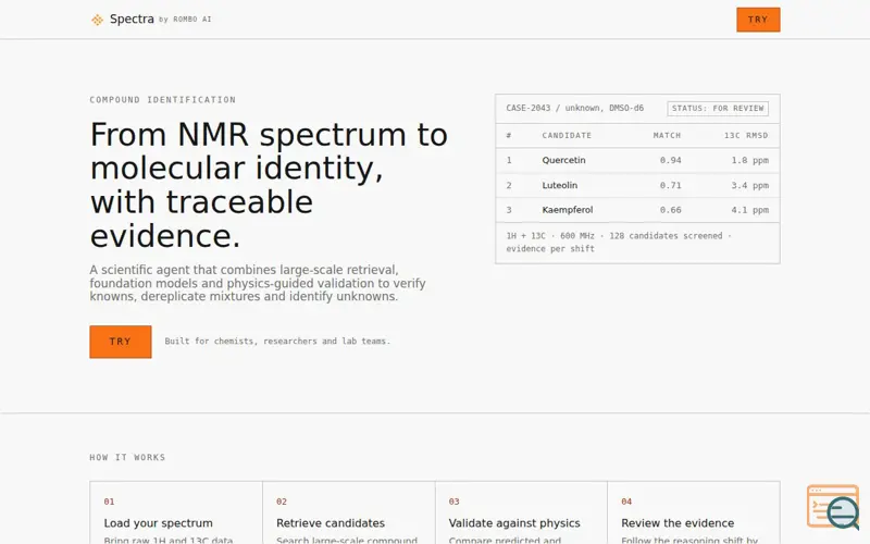 Screenshot of Compound identification AI Agent