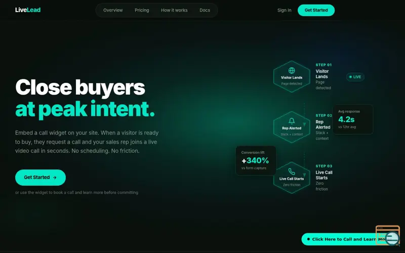 Screenshot of LiveLead