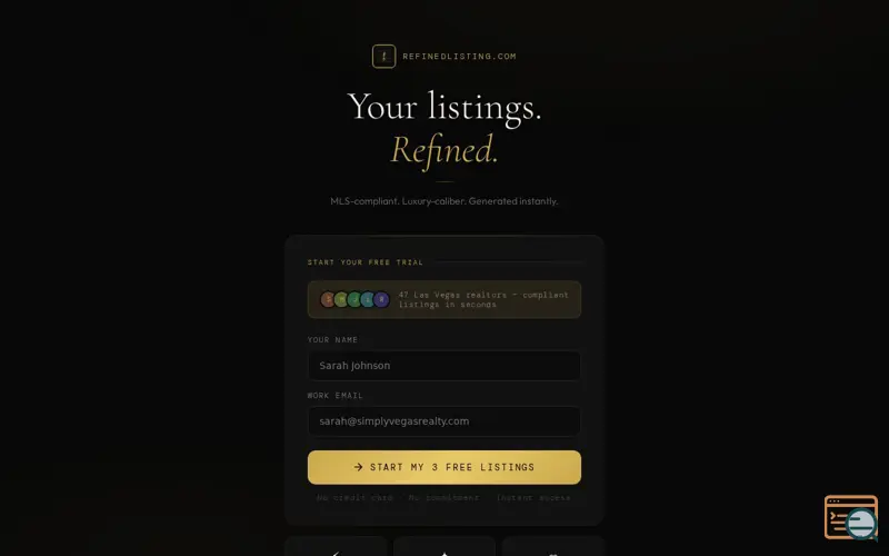 Screenshot of Refined Listing